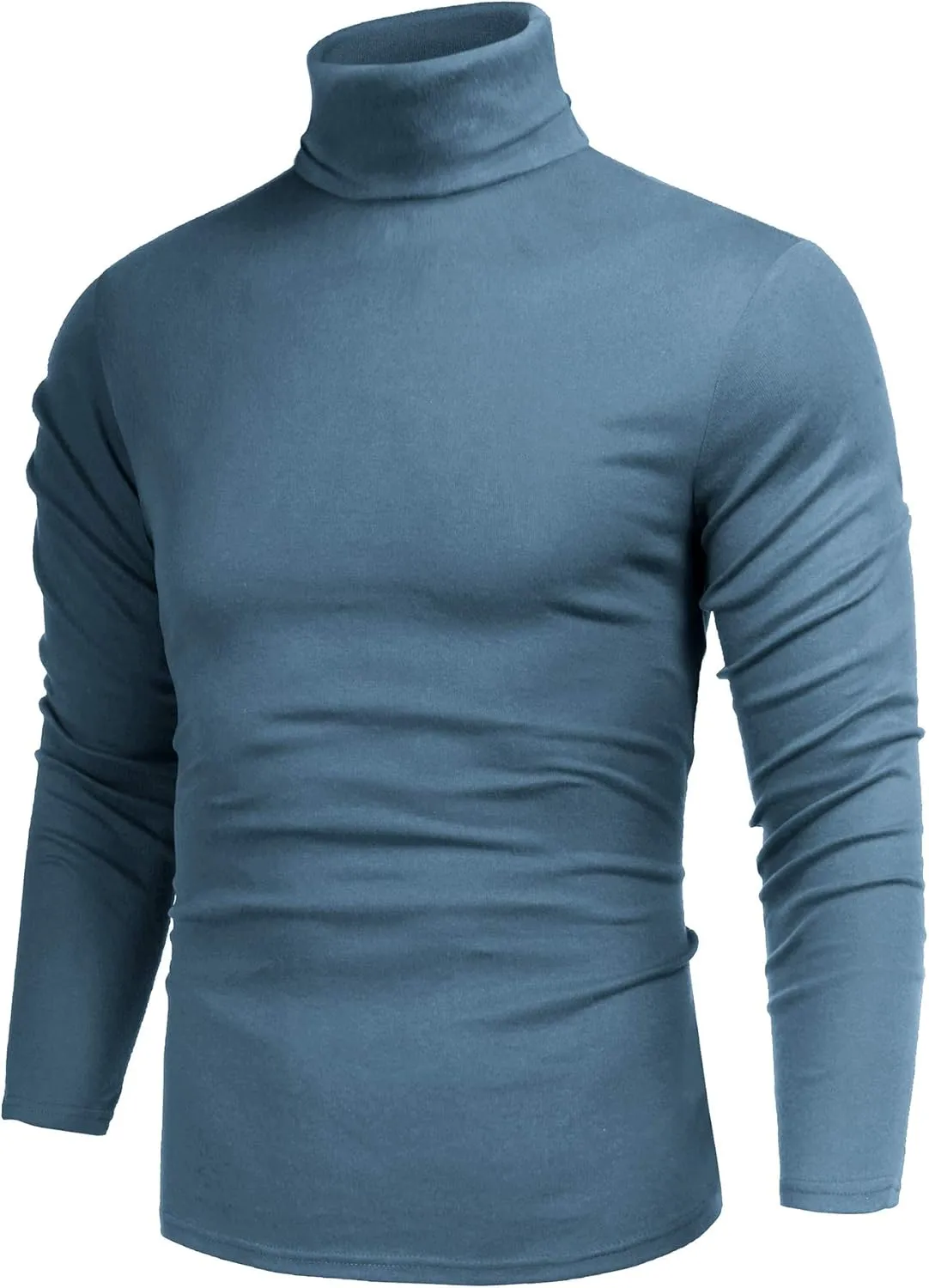 Poriff Men's Casual Slim Fit Basic Tops Knitted Lightweight Turtleneck Pullover Sweater