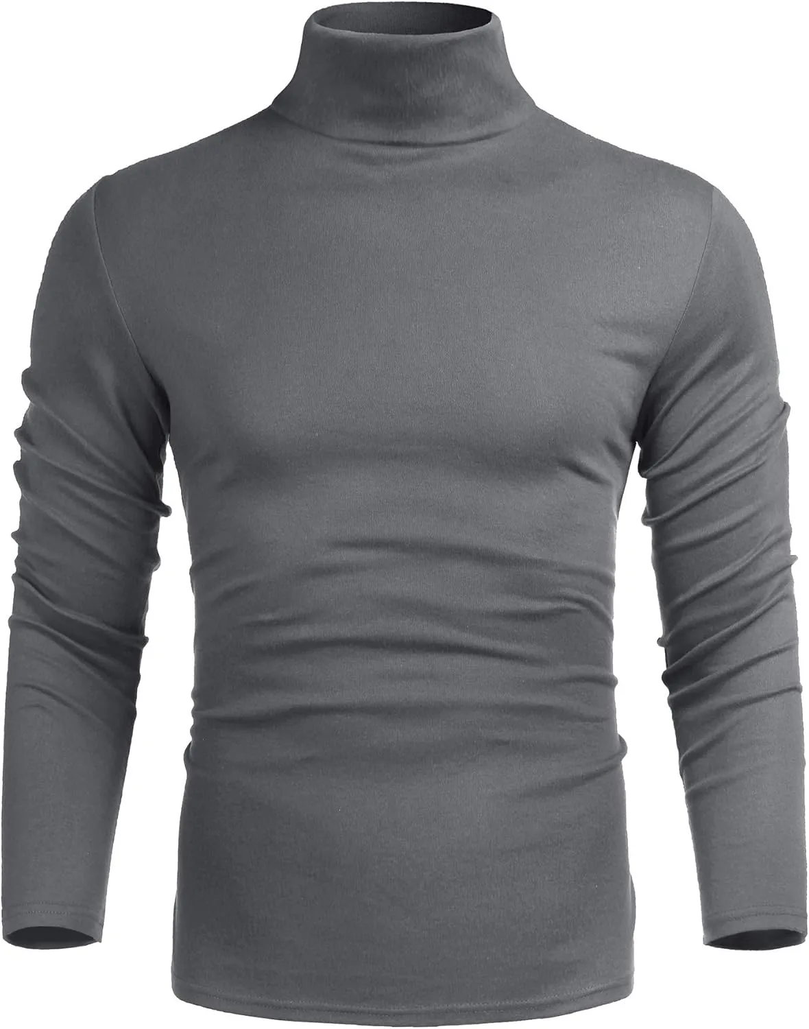 Poriff Men's Casual Slim Fit Basic Tops Knitted Lightweight Turtleneck Pullover Sweater