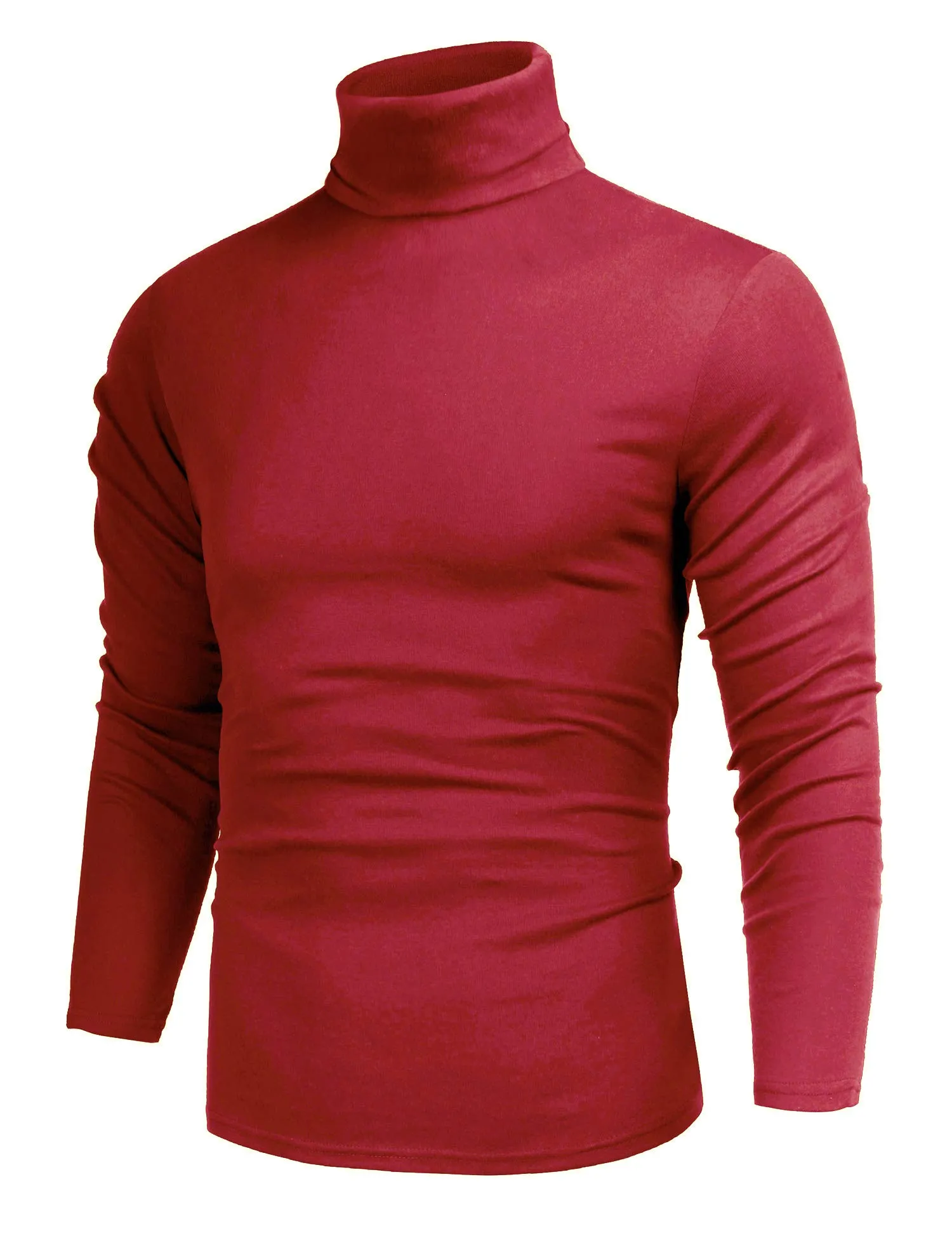Poriff Men's Casual Slim Fit Basic Tops Knitted Lightweight Turtleneck Pullover Sweater