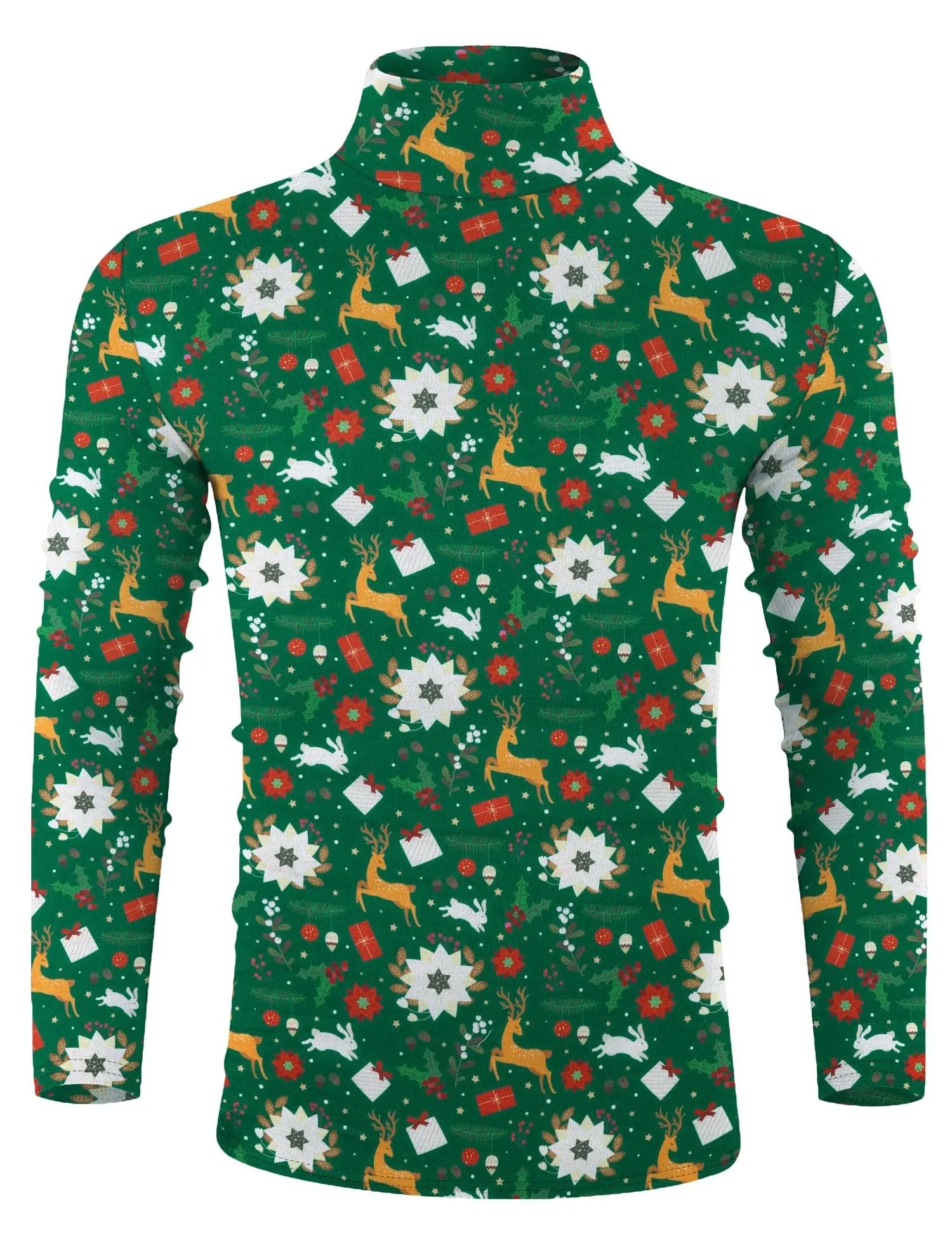 Poriff Men's Casual Slim Fit Basic Tops Knitted Lightweight Turtleneck Pullover Sweater
