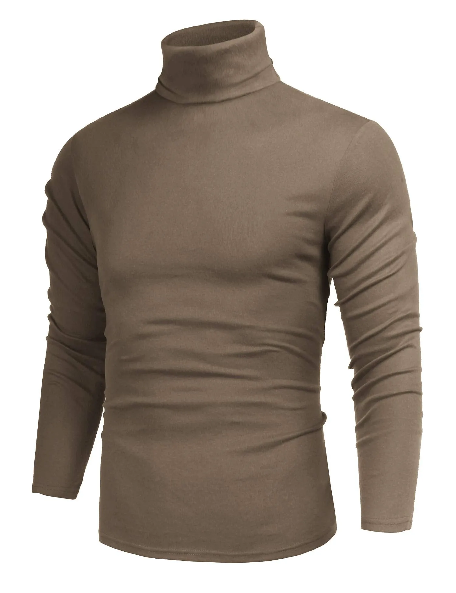 Poriff Men's Casual Slim Fit Basic Tops Knitted Lightweight Turtleneck Pullover Sweater
