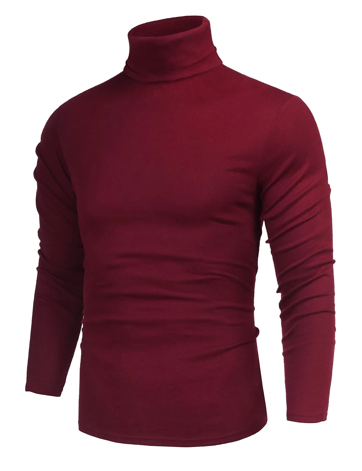 Poriff Men's Casual Slim Fit Basic Tops Knitted Lightweight Turtleneck Pullover Sweater