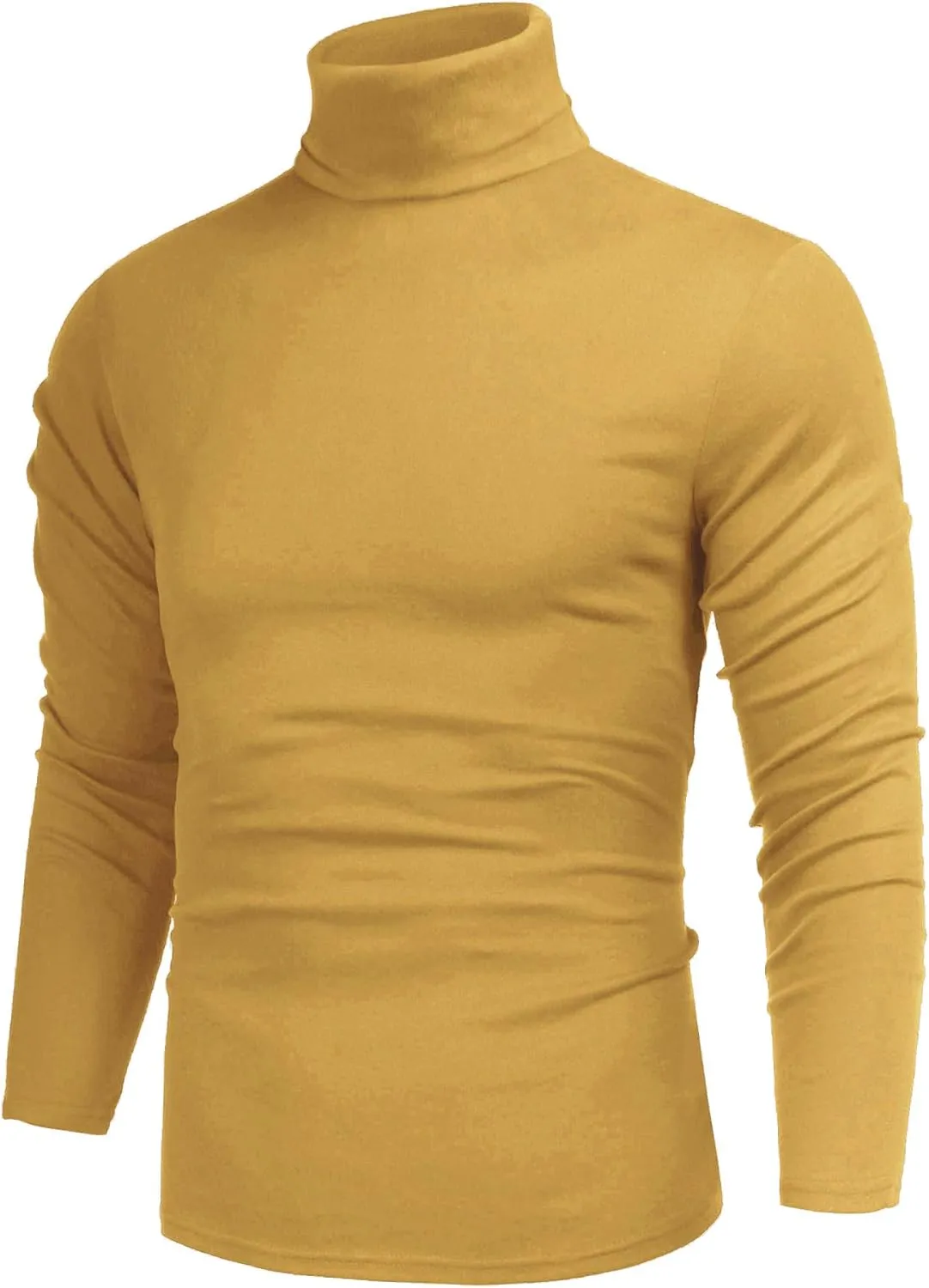 Poriff Men's Casual Slim Fit Basic Tops Knitted Lightweight Turtleneck Pullover Sweater