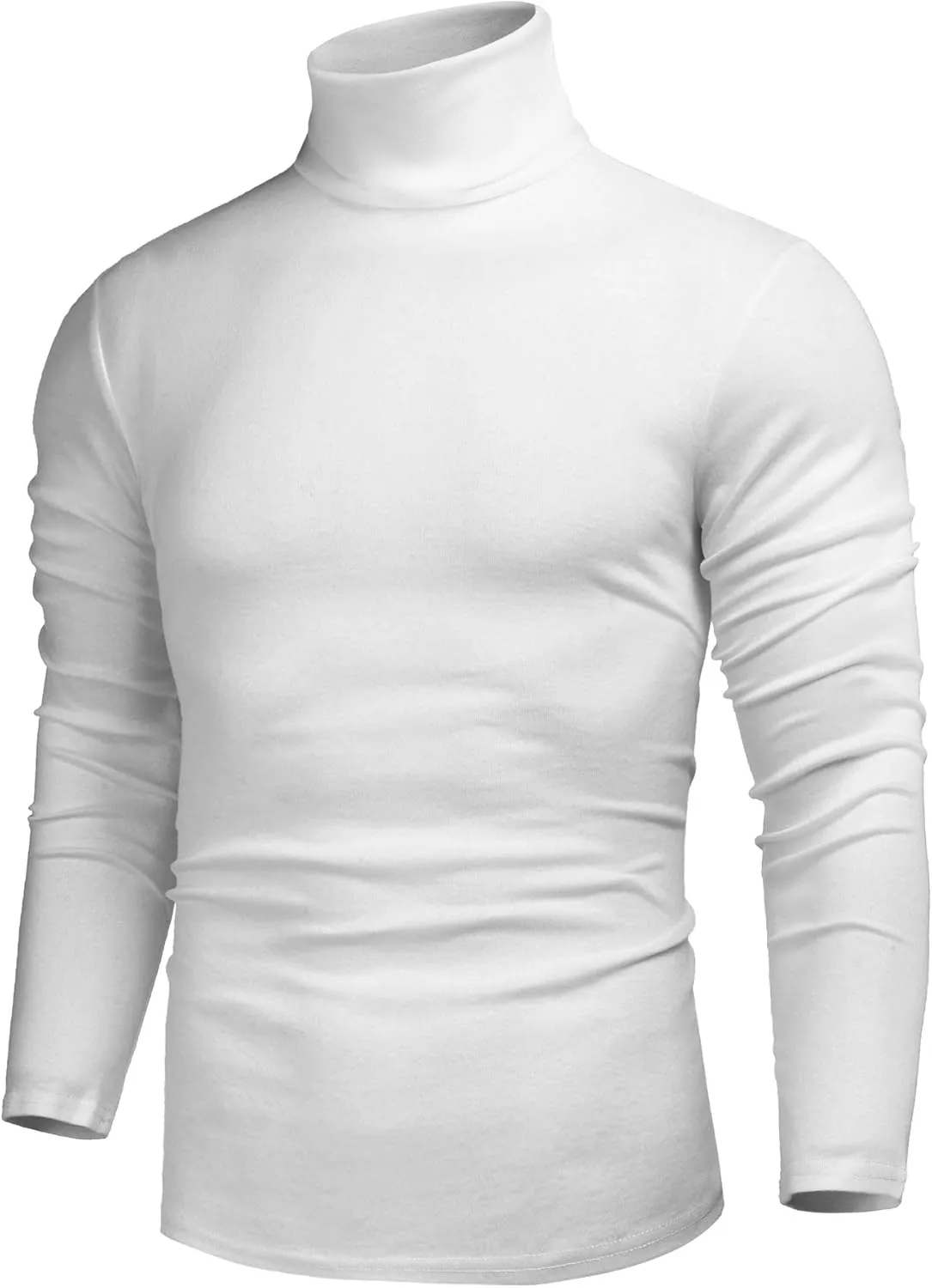 Poriff Men's Casual Slim Fit Basic Tops Knitted Lightweight Turtleneck Pullover Sweater