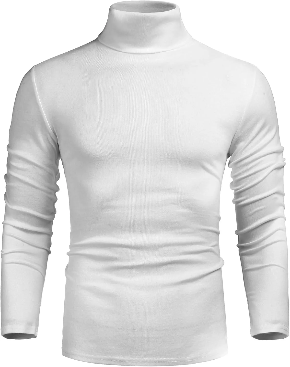 Poriff Men's Casual Slim Fit Basic Tops Knitted Lightweight Turtleneck Pullover Sweater