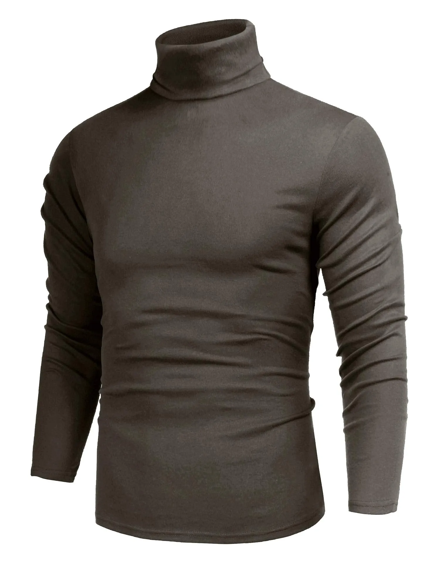 Poriff Men's Casual Slim Fit Basic Tops Knitted Lightweight Turtleneck Pullover Sweater