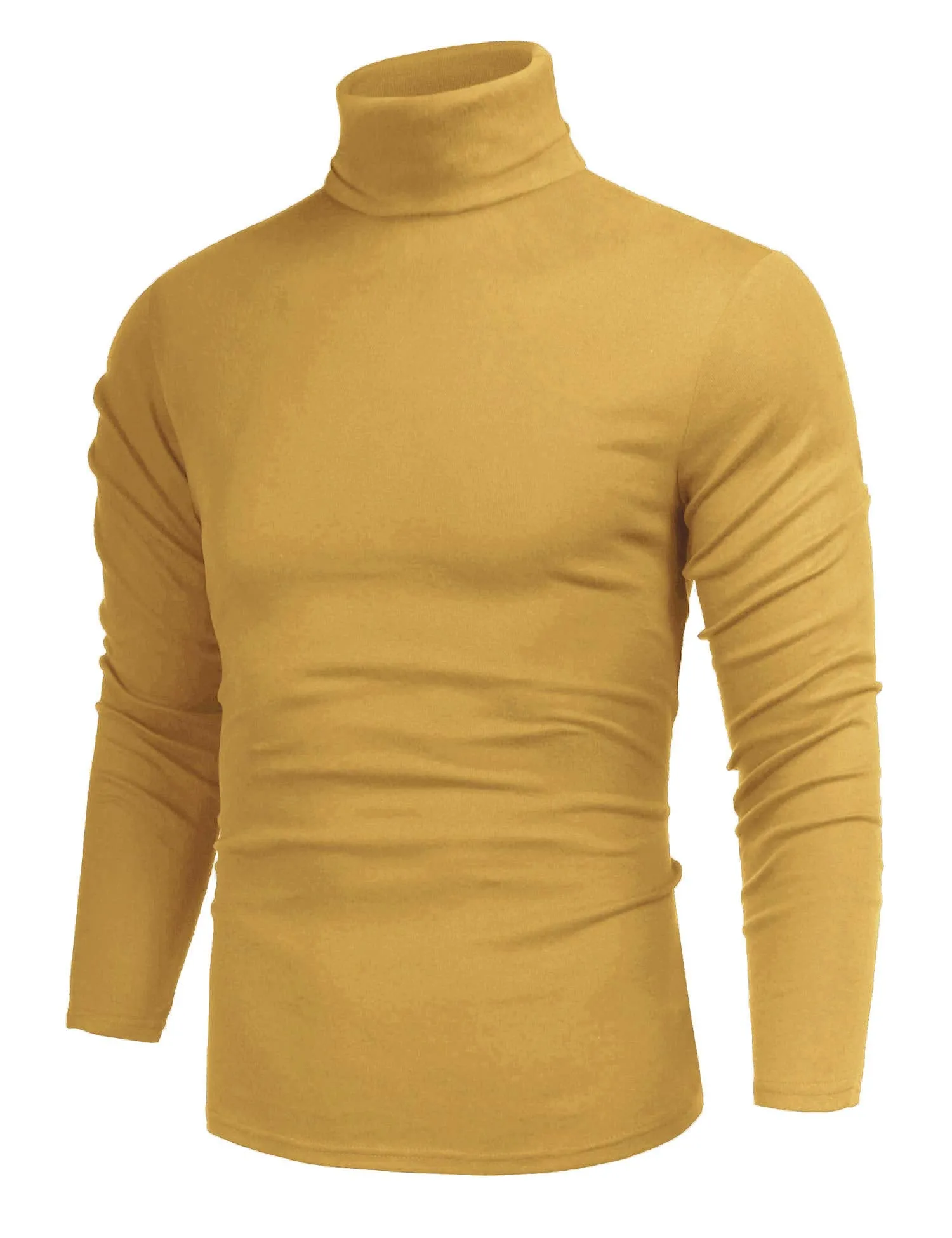Poriff Men's Casual Slim Fit Basic Tops Knitted Lightweight Turtleneck Pullover Sweater