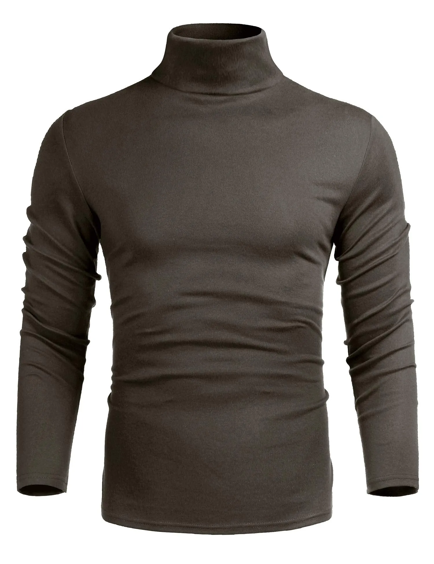 Poriff Men's Casual Slim Fit Basic Tops Knitted Lightweight Turtleneck Pullover Sweater