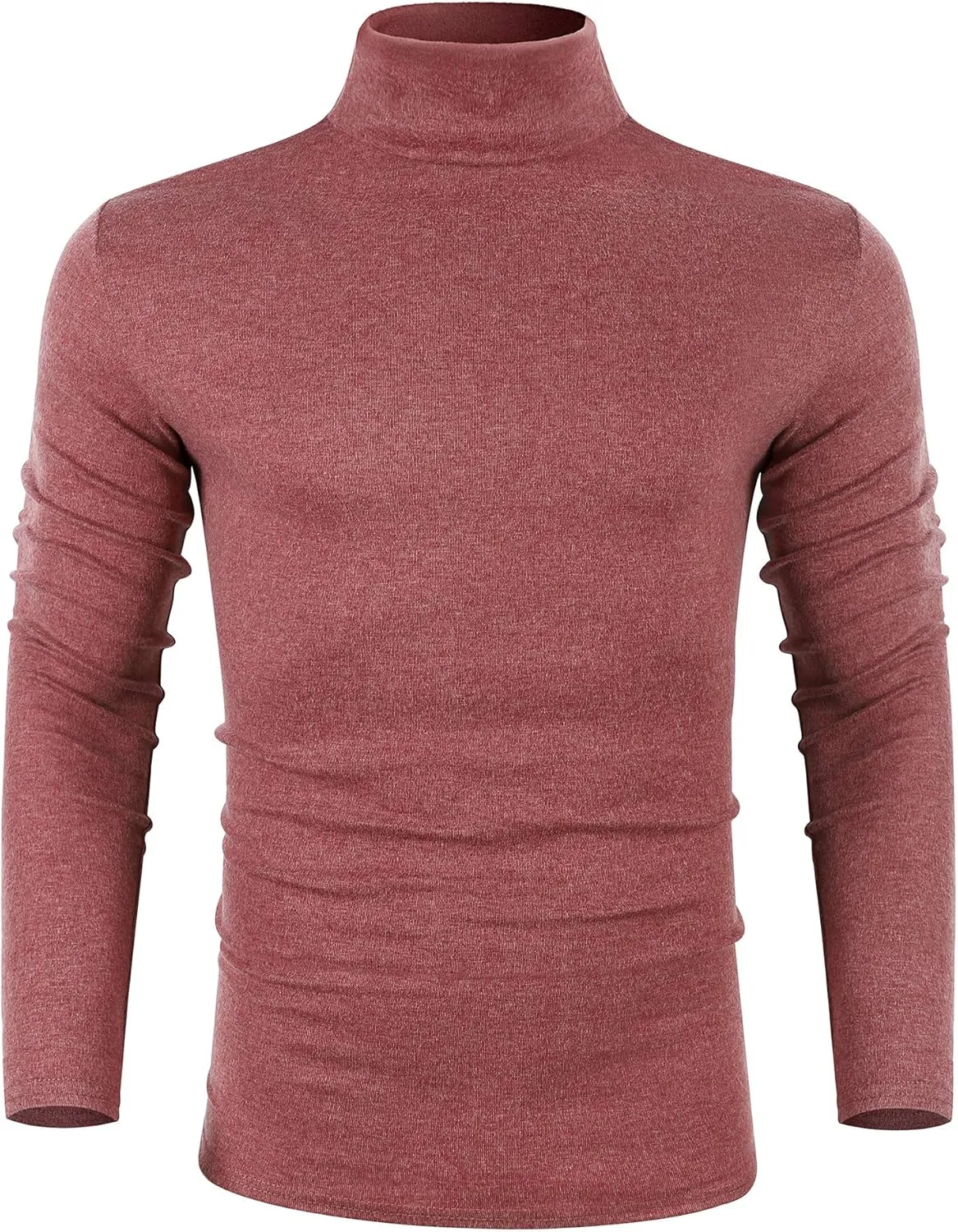 Poriff Men's Casual Slim Fit Basic Tops Knitted Lightweight Turtleneck Pullover Sweater