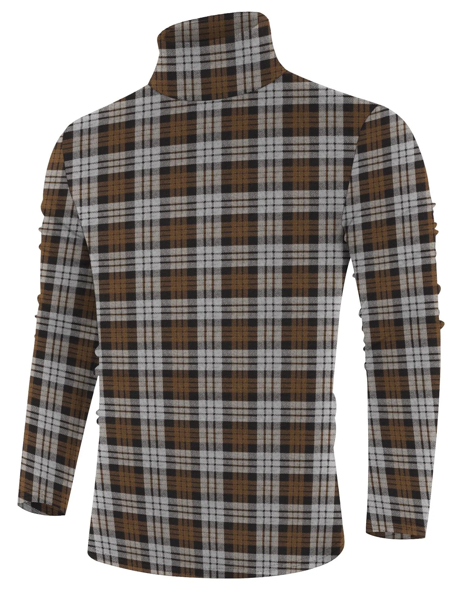 Poriff Men's Casual Slim Fit Basic Tops Knitted Lightweight Turtleneck Pullover Sweater