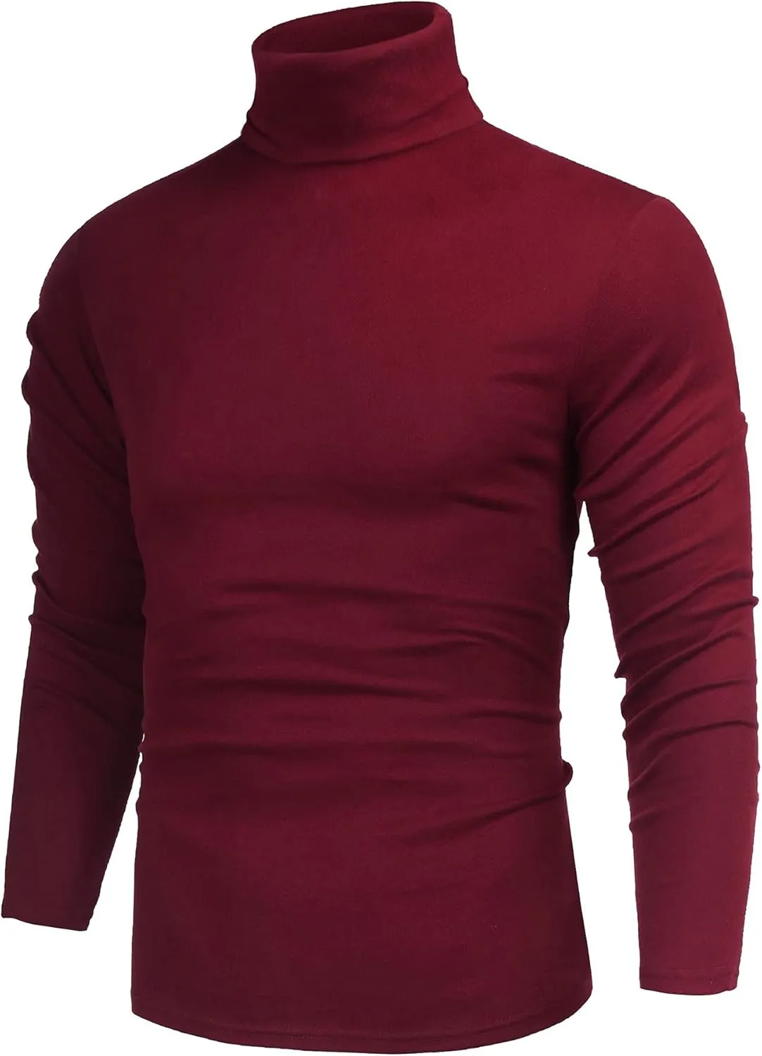 Poriff Men's Casual Slim Fit Basic Tops Knitted Lightweight Turtleneck Pullover Sweater
