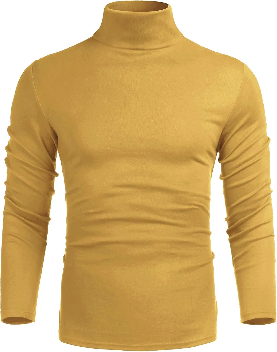 Poriff Men's Casual Slim Fit Basic Tops Knitted Lightweight Turtleneck Pullover Sweater