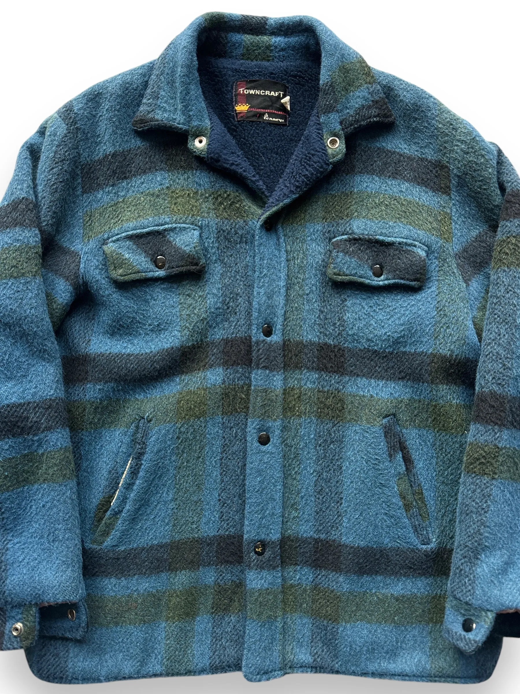Vintage Penneys Towncraft Fleece Lined Wool Coat SZ M