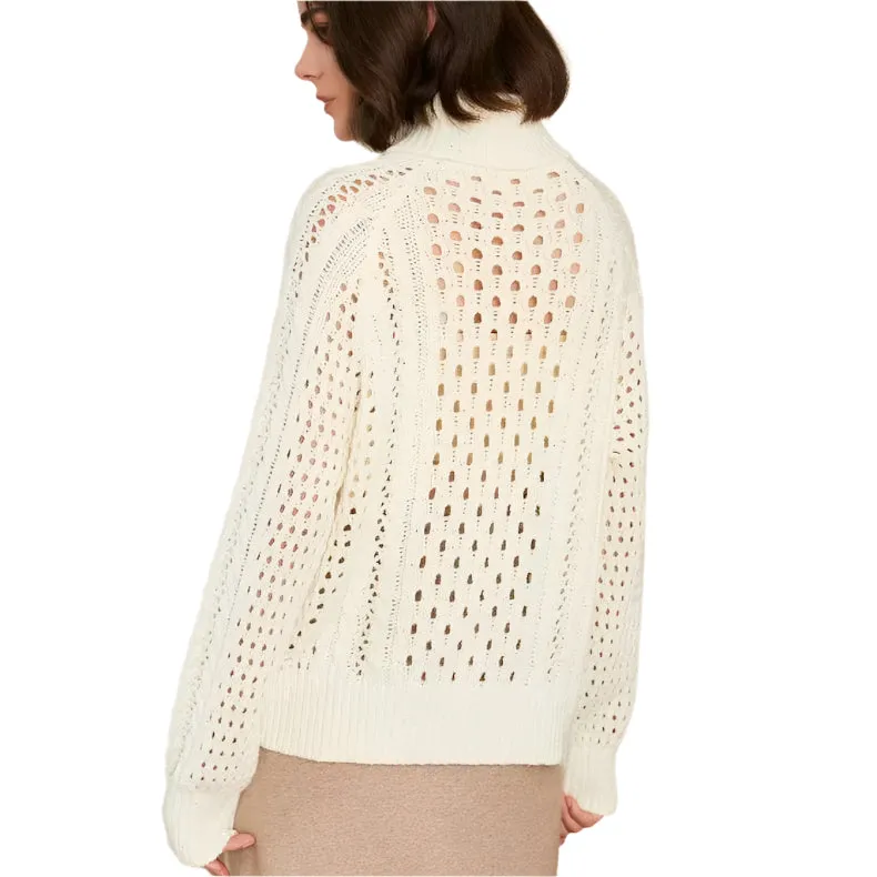 Women's Breathable Turtleneck Merino Wool Sweater