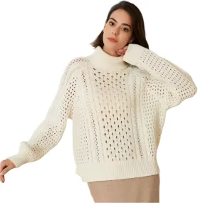 Women's Breathable Turtleneck Merino Wool Sweater